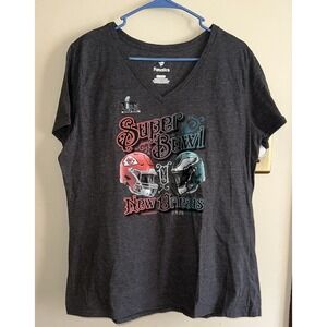 Fanatics t shirt XL Gray v neck Chiefs V. Eagles Superbowl New Orleans